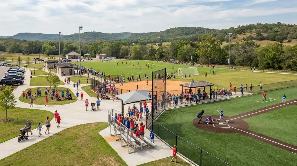 anthis-brennan-sports-complex-active-living Anthis Brennan Sports Complex in Tahlequah Oklahoma with sports fields and recreation areas