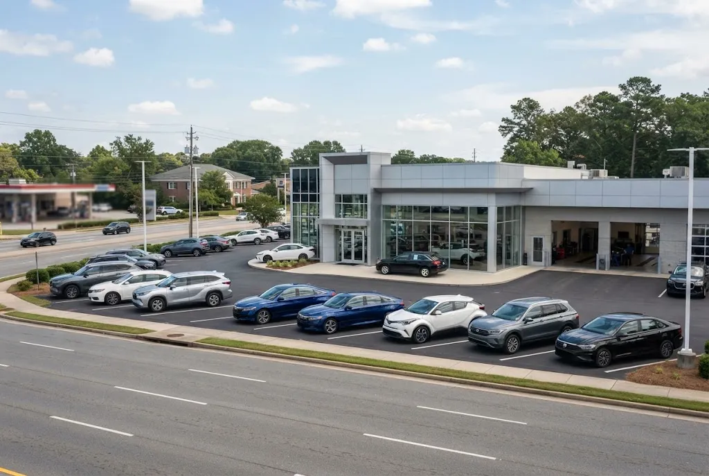 sport-durst-jacksonville-nc-dealership Modern automotive dealership with vehicles in Jacksonville North Carolina